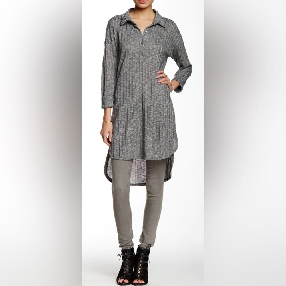 Laila‎ Jayde Button Placket Shirt Dress Size Small Casual Boho Chic Soft Neutral